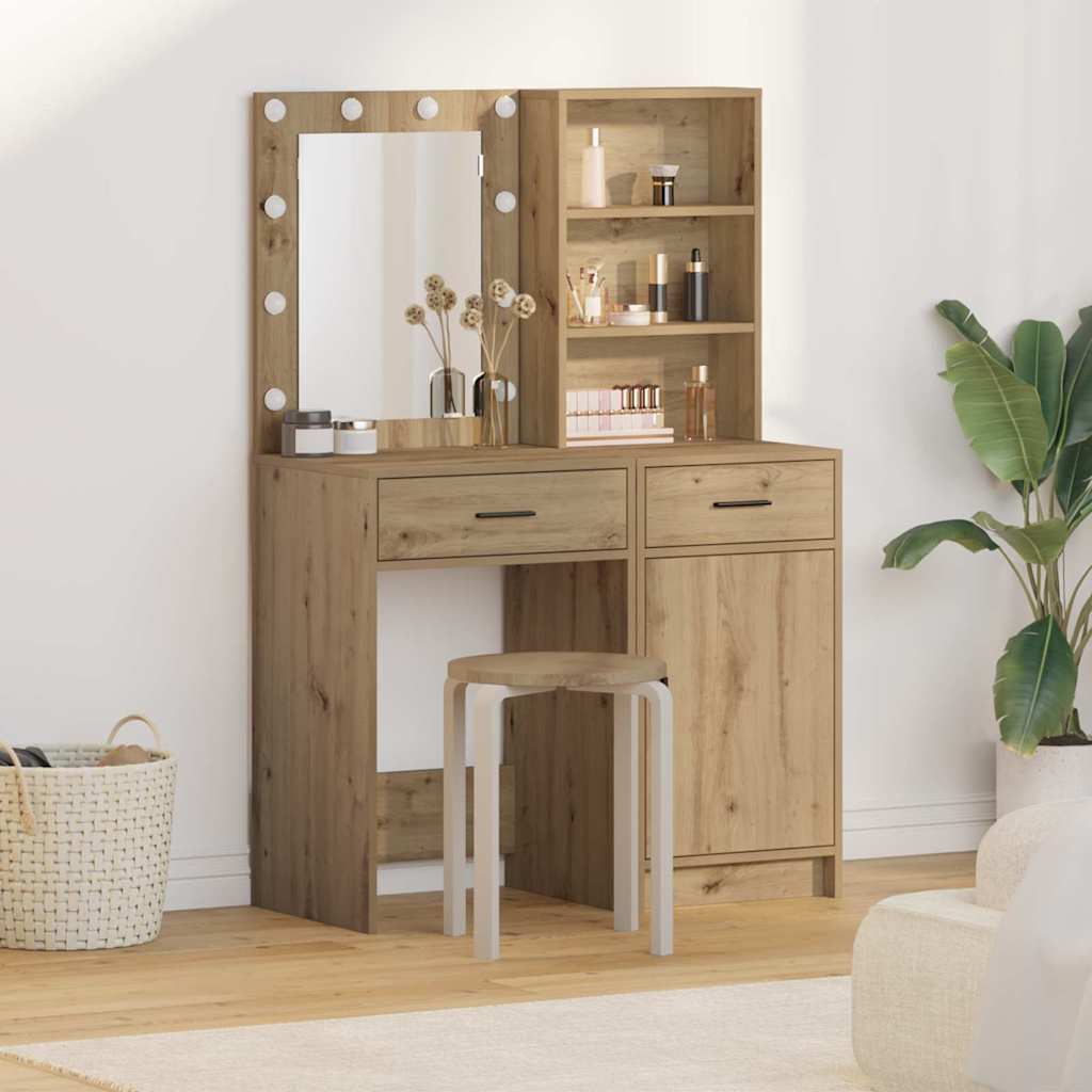 Dressing Table Set 2 Pcs 50 X 41 X 135 Cm Engineered Wood